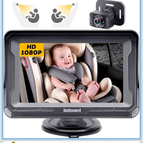 Baby Car Camera HD 1080P - Rear-Facing with Night Vision