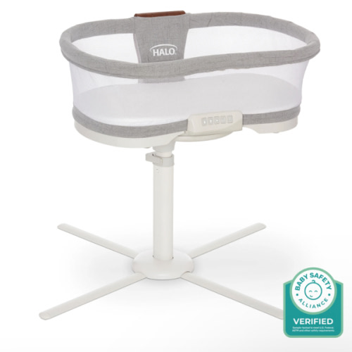 HALO - BassiNest Luxe Vibrating Bassinet, Bedside Sleeper - white