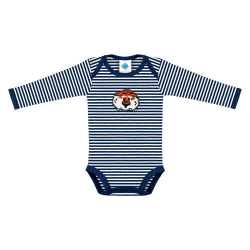 Auburn Tigers Stripe Long Sleeve Bodysuit | College Baby 3-6month Navy