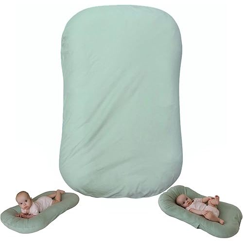 Snuggle Style Baby Nest, Baby Lounger, Organic Cotton Lounger for Baby, Breathable Portable Secure - Snuggle Collection (Sage)