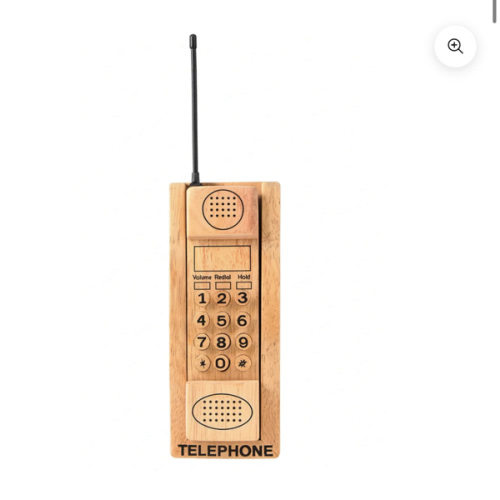 Montessori Wooden Push Button Toy Phone | Vintage Pretend Play Handset