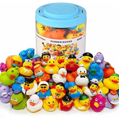 30pcs Rubber Ducks Bath Toys for Toddlers 1-3,Assorted Duckies bathtime Soft Baby Pool Toys Birthday Gifts