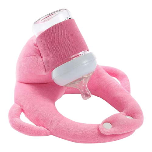 Baby Bottle Holder Self Feeding Support Pad For Hands Fee Bottle Feeding Drying Rack Bottle,Lazy breastfeeding tool for breastfeeding(Pink)