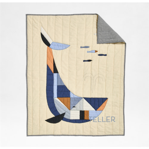 Personalized Deep Sea Organic Cotton Baby Crib Quilt