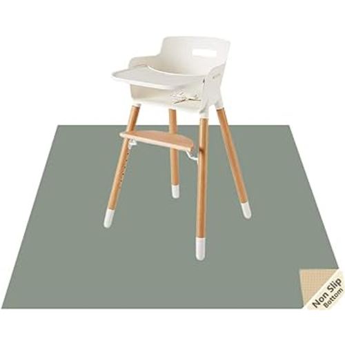 Splat Mat for Under High Chair/Arts/Crafts by CLCROBD, 51" Baby Anti-Slip Food Splash and Spill Mat for Eating Mess, Waterproof Floor Protector and Table Cloth (Gray)