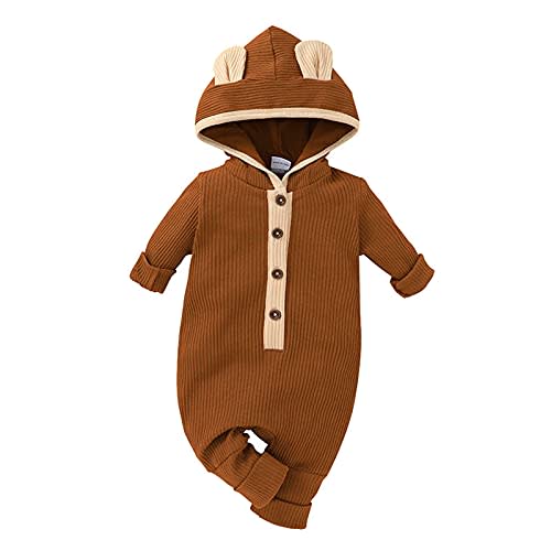 Thorn Tree Newborn Baby Girl Boy Hooded Romper Unisex Baby Knitted Jumpsuit Infant Kids Solid Outfits Baby Girl Boy Jumpsuit