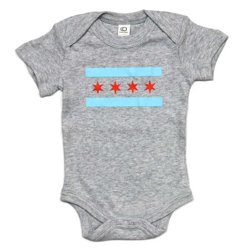Chicago Flag Baby Organic Cotton Onepiece