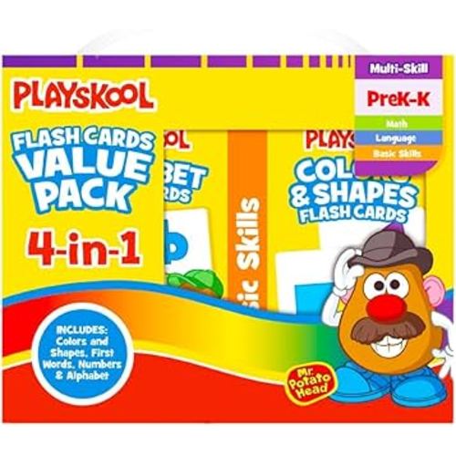Playskool Flash Cards Value Pack - Alphabet/First Words/Shapes & Colors/Numbers PreK - K