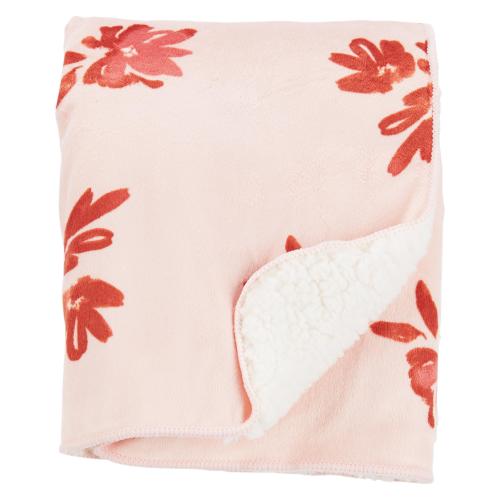 Baby Plush Floral Blanket - Style,Pink