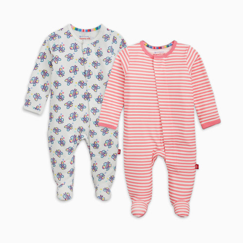 Magnetic Me Cloudstretch Magnetic Footie (2-Pack) - Butterfly Multi, 0-3 M