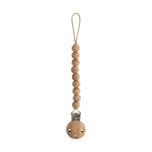 mushie 100% Silicone Baby Pacifier Clip BPA Free | Hera (Faux Wood)