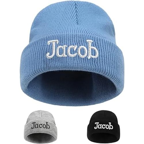 Amazon.com: lanleay Custom Beanie Hats for Baby Girls Boys - Personalized Embroidered Beanies with Name for Infants Toddlers Adults Winter Grey Knit Hat
