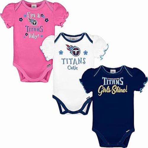 Gerber NFL baby-girls Nfl Team 3 Pack Short Sleeve Onesie Bodysuit