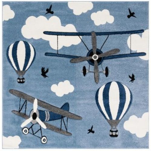 Carousel Kids Crk137 Loomed Indoor Area Rug - Blue/ivory - 4'x6' - Safavieh