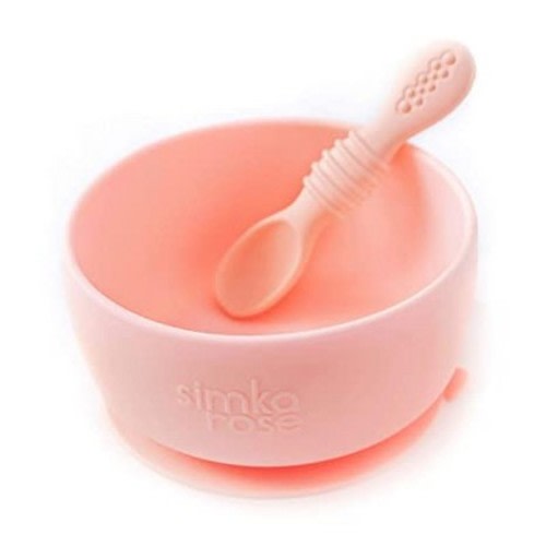 Simka Rose Silicone Baby Bowl And Spoon Set