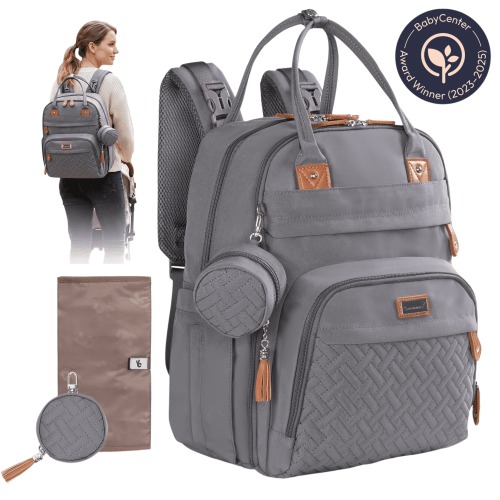 Babbleroo cool gray original diaper bag