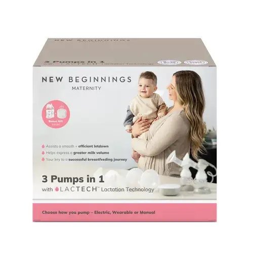 New Beginnings 3 In 1 Breast Pump | Baby Bunting AU