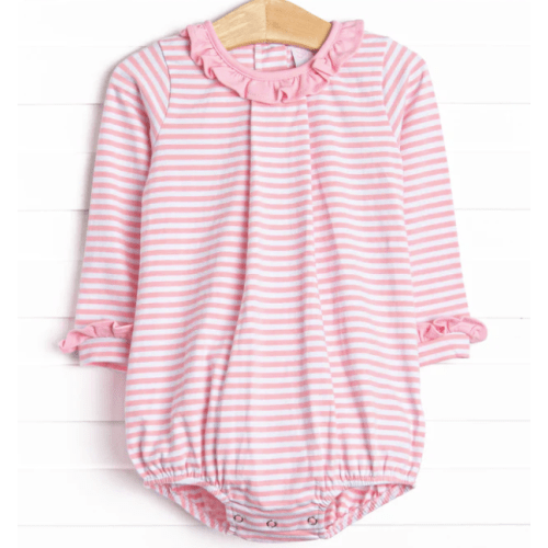 Lizzie Long Sleeve Bubble, Pink Stripe – Stitchy Fish