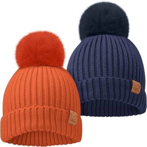KeaBabies 2pk Baby Hats, Baby Beanies, Newborn Hats for Baby Girls, Boys, Baby Winter Hat, 0-36 Months Infant Hat (Macaron)