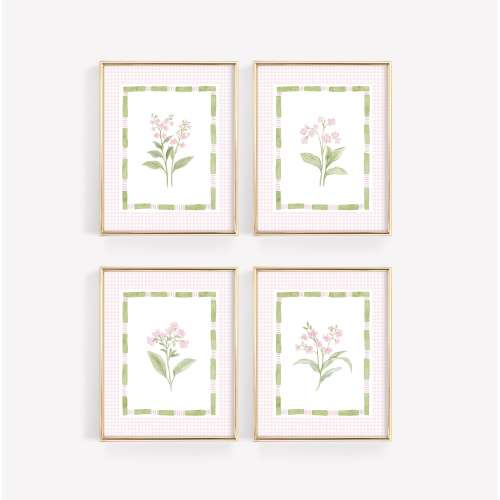 Pink Floral Nursery Wall Art, Wildflower Print Set, Baby Girl Nursery Decor, Watercolor Floral Print, Girls Bedroom Decor, Botanical Nursery