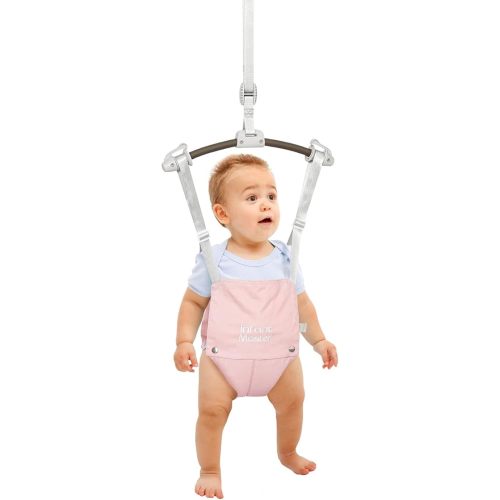 Infant Master Doorway Jumper, Durable Bumper Jumper w/Adjustable Height, Funny Baby Doorway Swing Bouncer w/Seat Bag, Popular Gift for Infant & Toddler, Portable and Free Installation, Pink