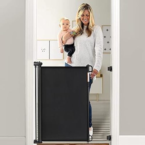 Momcozy Baby Gate, Retractable Baby Gate or Dog Gate 【Easy to USE】 for 33" Tall, Extends up to 55" Wide, Baby Gate for Stairs, Doorways, Hallways, Indoor, Outdoor