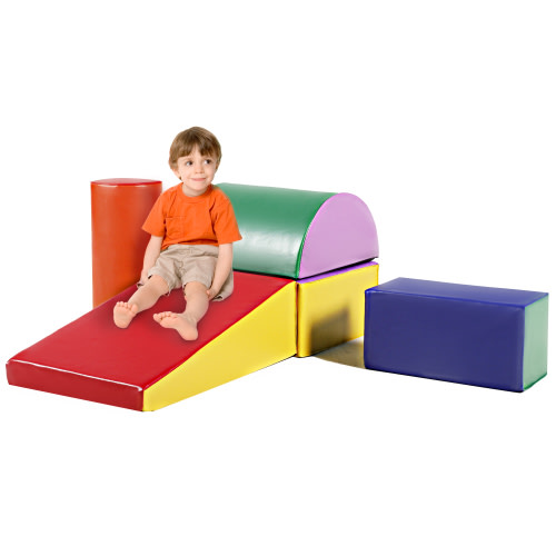 LINLUX 5-Piece Toddler Climbing Foam Block, Soft Foam Building Blocks for Kids, Baby Climbing Toys