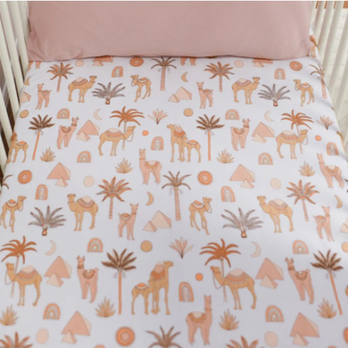 Zahara peach Bamboo Jersey Cot Sheet For Newborns – Luna's Treasures®