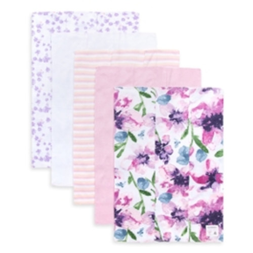 Watercolor Daylily Organic Baby Burp Cloth 5 Pack