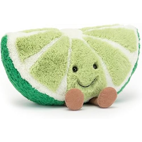 Jellycat Amuseables Slice of Lime Stuffed Toy, 10 inches - Fruit Plush - Fun Gift Idea