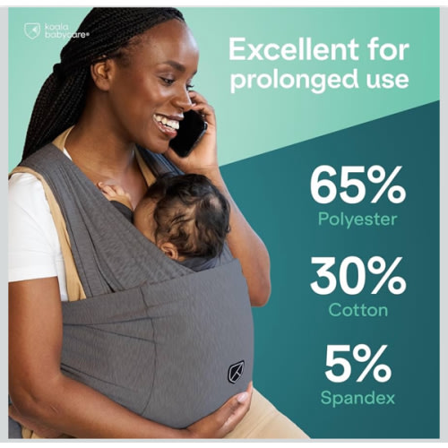 Koala Babycare Baby Carrier Wrap, Easy to Wear As a T-Shirt - Original Baby Carrier Newborn to Toddler - Sling One Size Fits All - Baby Wraps Carrier Up to 22lbs