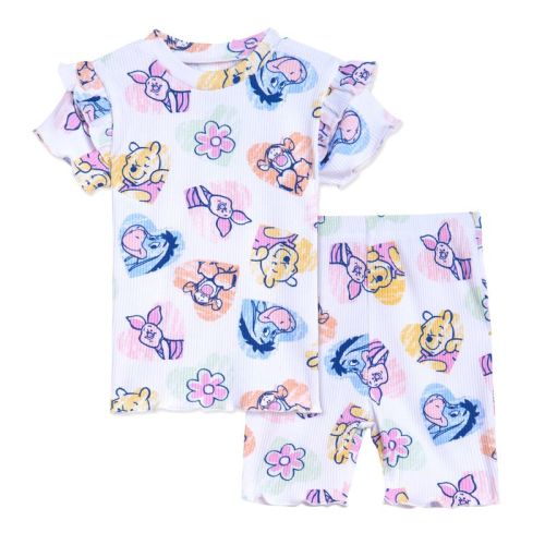 Disney Mickey Mouse Minnie Mouse Toddler Girls Peplum T-shirt And Bike Shorts Outfit Set Pink 4t