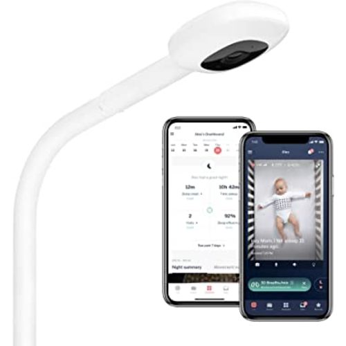 Nanit Pro Smart Baby Monitor & Floor Stand – Wi-Fi HD Video Camera, Sleep Coach and Breathing Motion Tracker, 2-Way Audio, Sound and Motion Alerts, Nightlight and Night Vision, Includes Breathing Band