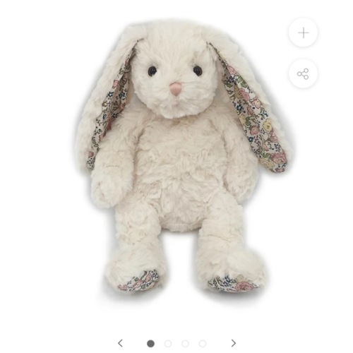 Faith Cream Floral Bunny Plush Toy