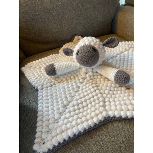 Sheep crochet lovey blanket