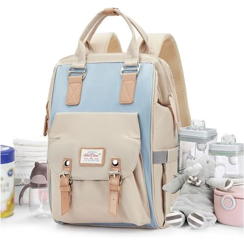 CAMILLEMMA Diaper Bags Backpack Baby Bag for Mom Dad Baby Girls Boy, Cute Mult Diaper Nappy Bag Travel Back Pack,Waterproof Maternity Changing Bag Baby Stuff Large (Khaki)