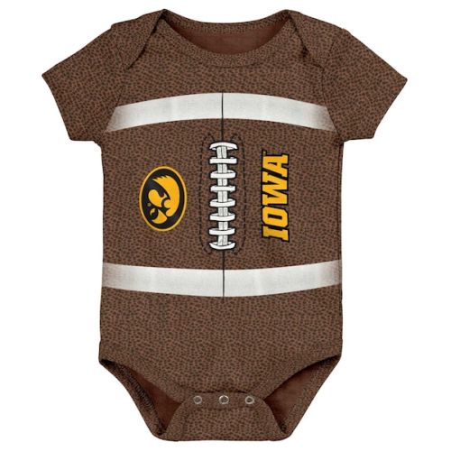 Iowa Hawkeyes Newborn & Infant Catch Me Football Bodysuit - Brown