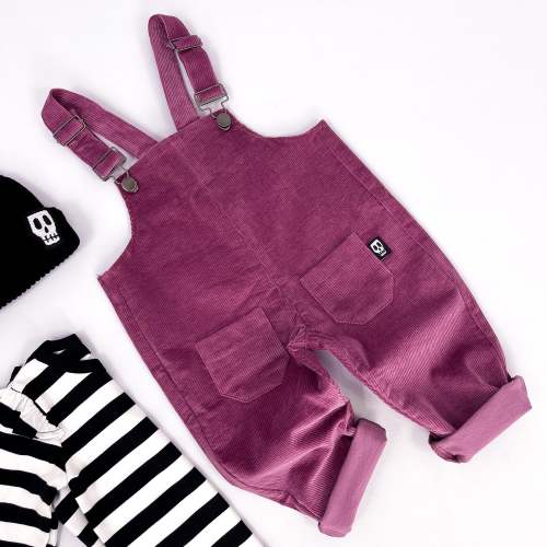 NOT SO BASIC MAUVE CORDUROY DUNGAREES