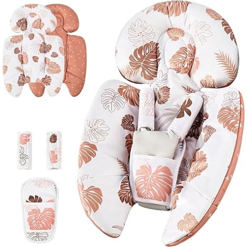 Mamatepe Infant Insert Compatible with 4moms Mamaroo & Graco Swing and Infant Car Seat,Newborn Insert Head & Body Support Cushion, Reversible Design, Breathable Soft Fabric