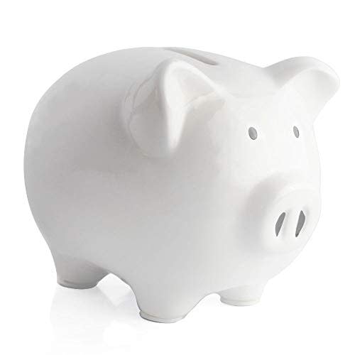 KOHIENWO Piggy Bank,Child to Cherish Ceramic Pig Money Piggy Banks for Boys Girls Kids Blue
