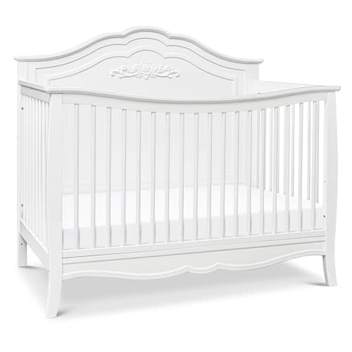 DaVinci Fiona 4-in-1 Convertible Crib in White, Greenguard Gold Certified | Converts to Toddler Bed, Daybed & Full-Size Bed - 4 Adjustable Heights - Easy to Assemble Crib Made of New Zealand Pine Wood