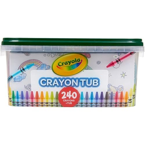 Crayola Crayon Tub (240ct), Bulk Crayon Set, Kids Coloring & Art Supplies, Crayons for Kids, Teacher Classroom Must Have [Amazon Exclusive]