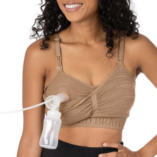 The LaVie 2oz Organic Pumping Spray with Pumping Bra for Handsfree  Breastfeeding, Nursing or Pumping, Essential Support for Clogged Ducts,  Mastitis