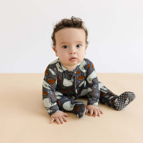 Posh Quarterback Footie Zippered One Piece