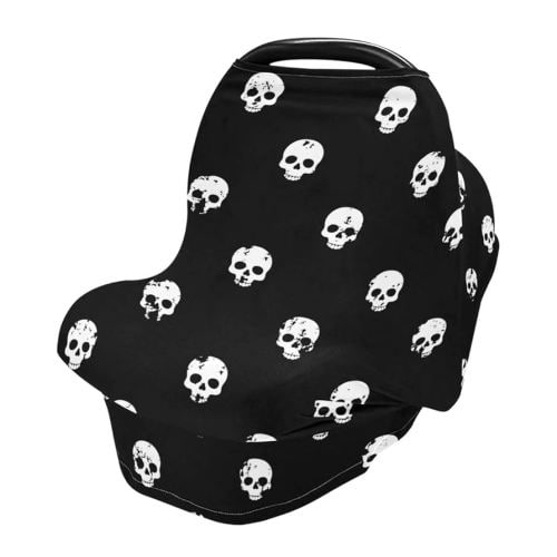 Nursing Cover Skulls Seamless Pattern Breastfeeding Soft Carseat Canopy Multi Use for Baby Car Seat Covers Canopy Shopping Cart Cover Scarf Light Blanket Stroller Cover