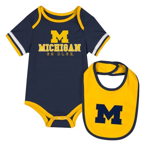 Michigan Wolverines Colosseum Newborn & Infant Bodysuit & Bib Set - Navy