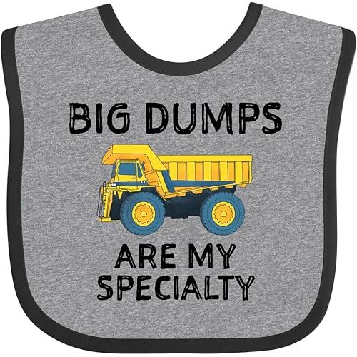 inktastic Big Dumps Are My Specialty - Funny and Cute Baby Dump Truck Baby Bib