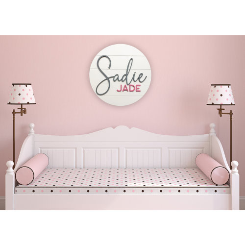 Shiplap Round Nursery Name Sign, Baby Shower, Nursery Decor Round plaque, Wooden Sign, Shiplap Name Sign, Name Sign for Girl Nursery, Baby