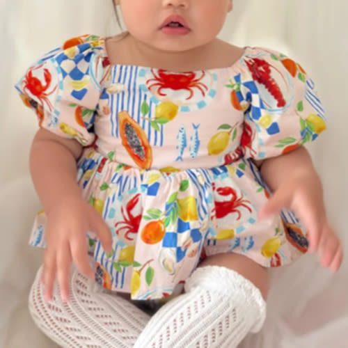 Euro Summer Baby Girls Floral Dress Romper - Luxe Girls Clothes – Arabella & Rose