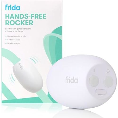 Frida Baby Hands-Free Rocker Device with 5 Vibration Levels, Universal Stroller Accessories, Rechargeable for Cribs & Strollers, Water-Resistant Baby Soother